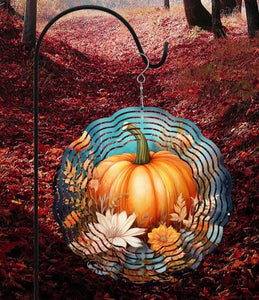 Fall Pumpkin Blue Wind Spinner