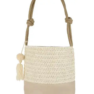 Straw Taupe Bucket Bag